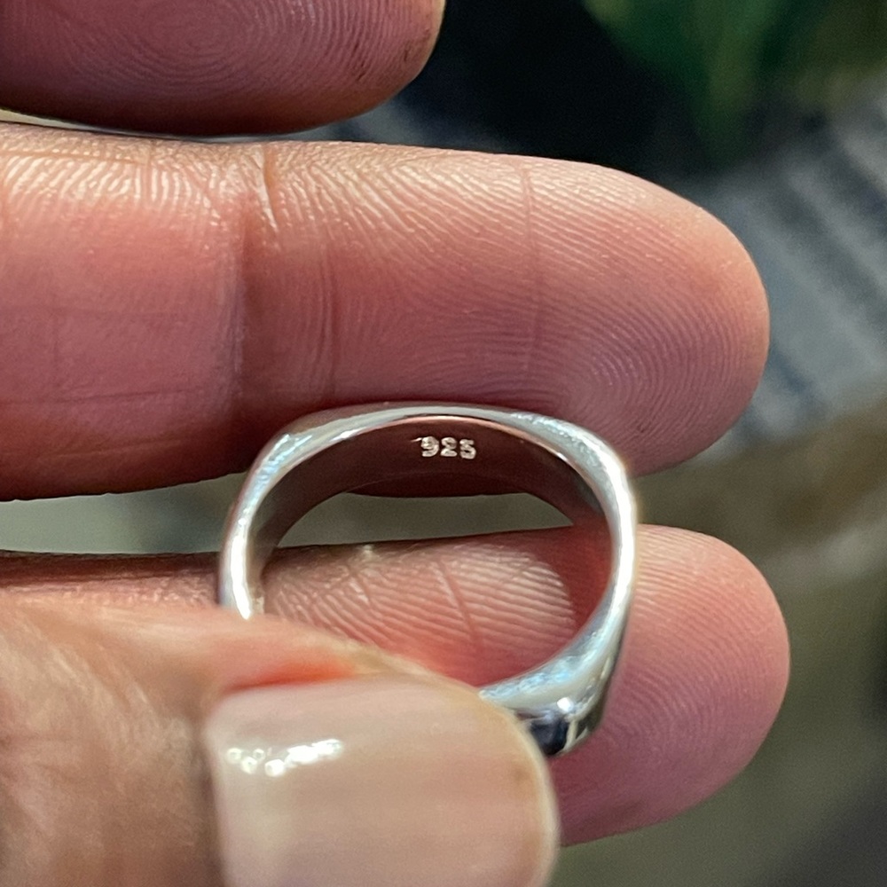925 Sterling Silver Smooth Square Ring For Women Man Party Engagement Wedding. - Picture 8 of 8